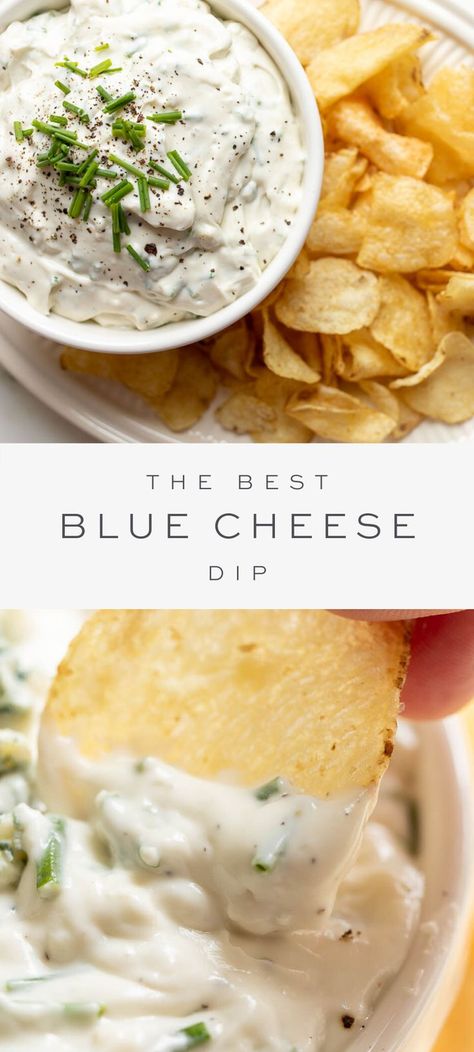 Essen, Blue Cheese Chip Dip, Blue Cheese Dip For Chips, Wings And Rings Blue Cheese Recipe, Cheese Chip Dip, Blue Cheese Dip Recipe, Veggies And Chicken, Chip Dip Recipes, Blue Cheese Recipes