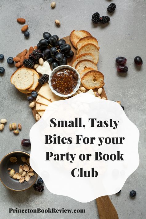 Book Club Treats Desserts, Snack Ideas For Book Club, Snacks For Book Club Appetizers, Bookclub Food Ideas, Bridge Club Snacks, Book Club Refreshment Ideas, Book Club Lunch Ideas, Book Club Snacks Easy, Healthy Book Club Snacks