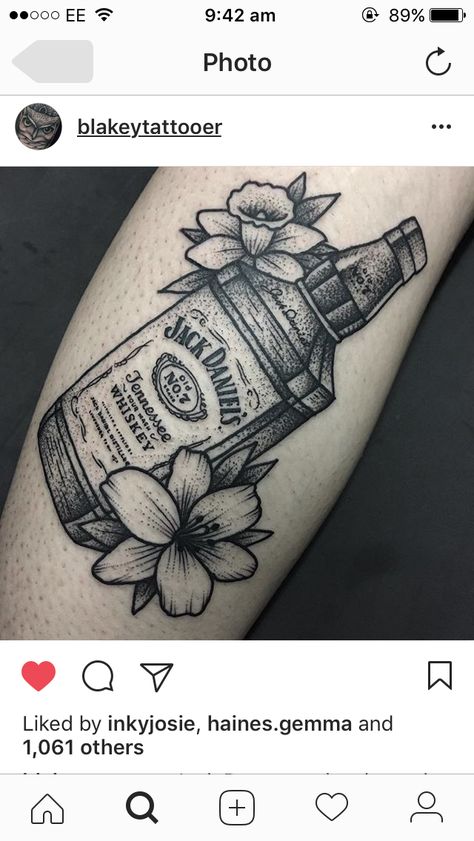 Jack Daniel Tattoo, Jack Daniels Bottle Tattoo, Whiskey Bottle Tattoo, Whisky Tattoo Ideas, Bottle Of Whiskey Tattoo, Jack Daniels Tattoo Ideas, Jack Daniels Bottle Drawing, Jack Daniel’s Tattoo, Jack Daniels Tattoo