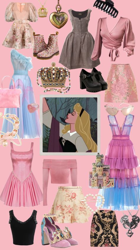 Aurora #disneyprincess #pink #disney #princess #disneybound #outfitinspo #fashion #aurora #briarrose #disneyfashionseries #sleepingbeauty Casual Aurora Costume, Aurora Themed Outfit, Princess Aurora Aesthetic Outfits, Disney Princess Lookbook, Disney Bound Outfits Aurora, Princess Aurora Inspired Outfits, Modern Aurora Outfit, Sleeping Beauty Fashion, Princess Aurora Outfit Ideas