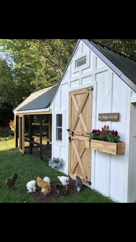 Reban Ayam, Cute Chicken Coops, Chicken Coop Garden, Backyard Chicken Coop Plans, Backyard Chicken Farming, Coop Design, Chicken Coop Designs, Chicken Garden, Coop Plans