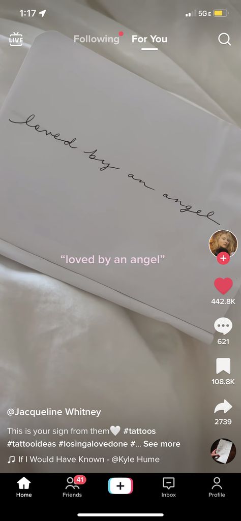 Loved By An Angel Tattoo, Losing Someone Quotes, Losing A Loved One Quotes, Hibiscus Flower Tattoos, Losing A Baby, Lost Quotes, Quote Tattoo, Losing A Loved One, Angel Tattoo