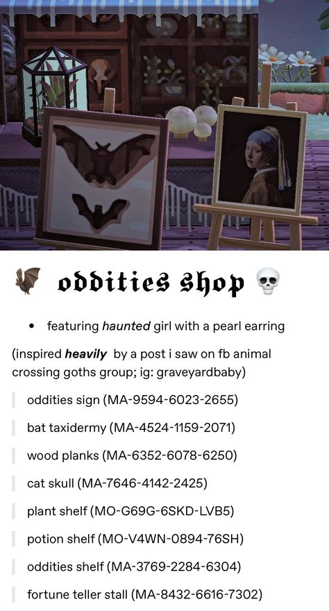 Gothic Animal Crossing Clothes, Acnh Goth Path Codes, Animal Crossing Custom Design Qr Codes, Acnh Witchy Island Dream Code, Acnh Haunted Island, Whimsigoth Animal Crossing Codes, Acnh Spooky Museum, Goth Animal Crossing Island Codes, Animal Crossing Witchy Island Codes