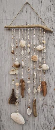 Seashell Crafts, Shells Art, Hantverk Diy, Driftwood Mobile, Driftwood Crafts, Creation Deco, Seashell Art, Beach Crafts, Driftwood Art