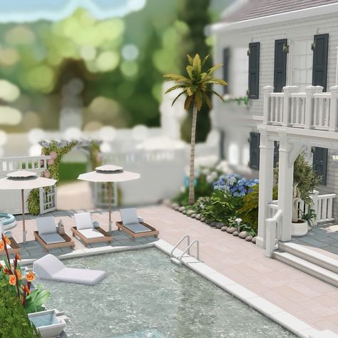 marilynjeansims / #sims 4 interior Sims 4 Aesthetic Cc, Coastal House Decor, Hamptons Houses, Sims 4 Interior, Sims 4 Aesthetic, Hamptons Furniture, 4 Aesthetic, Coastal Exterior, Hampton Home