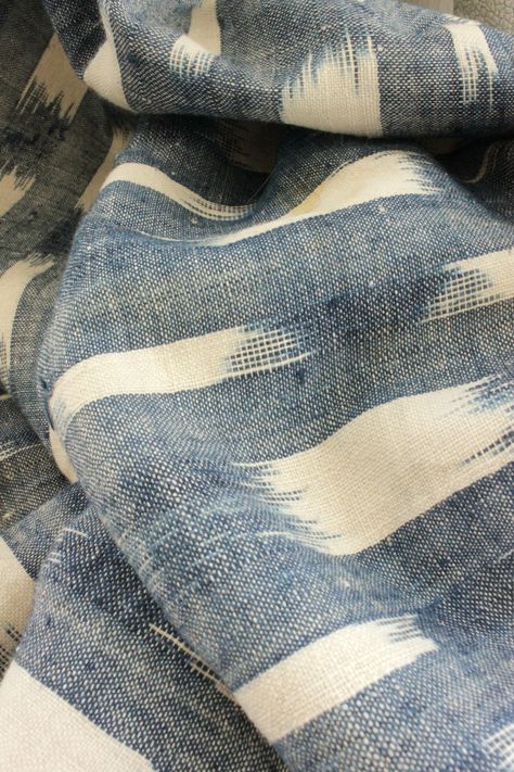 18th c indigo Ikat homespun bed cover Indigo Ikat Fabric, Indigo Ikat, Indigo Fabric, French Fabric, Cover Blue, Fabric Inspiration, Weaving Textiles, Ikat Fabric, Fabulous Fabrics