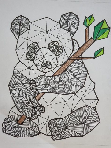 Cute Panda Drawing, Geometric Art Animal, Panda Drawing, Electron Configuration, Round Of Applause, Boho Art Drawings, Polygon Art, Interior Design Sketches, Animal Doodles