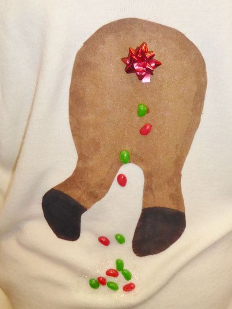 "Behind" the scenes Ugly Xmas Sweater Ideas, Ugly Christmas Sweater Quotes, Diy Ugly Sweater Ideas, Ugliest Christmas Sweaters, Creative Ugly Christmas Sweater, Making Ugly Christmas Sweaters, Ugliest Christmas Sweater Ever, Ugly Sweater Ideas, Homemade Ugly Christmas Sweater