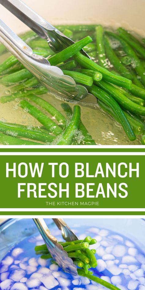 How To Blanch Green Beans Blanch Green Beans, Salmon Green Beans, Bacon Wrapped Green Beans, Green Beans Side, The Best Green Beans, Green Beans Almondine, Blanching Green Beans, Green Beans Side Dish, Air Fryer Recipes Appetizers