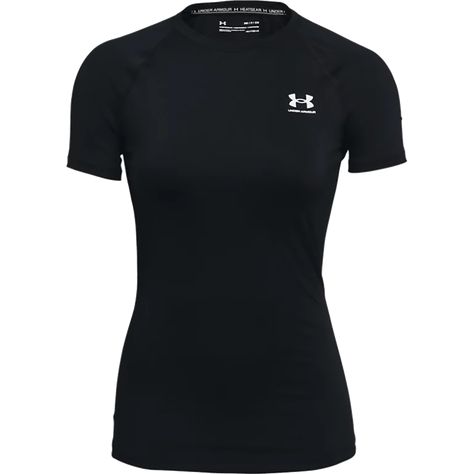 Under Armour HeatGear Compression Top. Tight compression fit is cool wear for your heated training. 4-way stretch moves with you. Mesh ventilation on the back and sides for increased air flow. Made with quick-drying sweat-wicking material. Polyester. Black Compression Shirt Women, Sport Shirt Women, Under Armor Compression Shirt, Under Armour Shirts Women, Volleyball Wishlist, Compression Shirts Women, Under Armour Clothes, Under Armour Compression Shirt, Under Armor Shirt