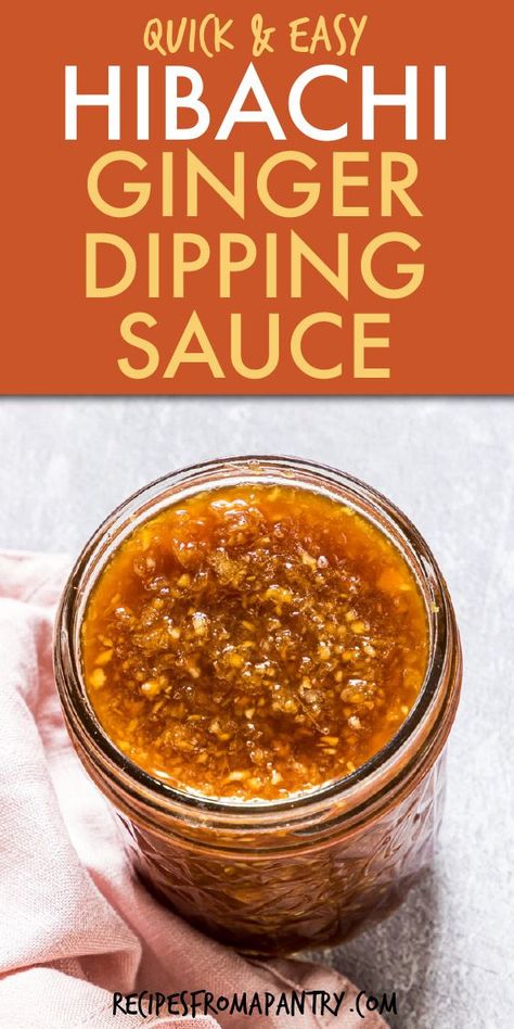 Salmon Dipping Sauce Recipes, Hibachi Appetizers, Japanese Sauce Recipes, How To Make Hibachi Ginger Sauce, Ginger Dipping Sauce, Hibachi Salmon, Hibachi Ginger Sauce, Japanese Sauces, Hibachi Ginger Sauce Recipe