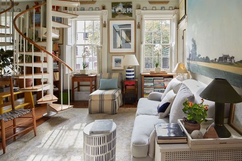 A West Village Duplex Stuffed With Heirlooms and Antiques Greenwich Village Apartment, Ipe Wood Deck, Garden Unit, Antique Shelves, Old Mansion, Red Rooms, Coastal Living Room, New York Apartment, Greenwich Village