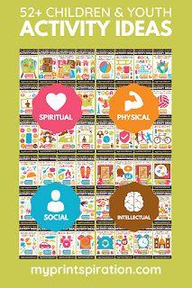 Printspiration: children + youth activity ideas Youth Activity Ideas, Lds Yw Activities, Lds Youth Activities, Lds Young Women Activities, Mutual Activities, Primary Activity, Activity Day Girls, Lds Lessons, Yw Activities