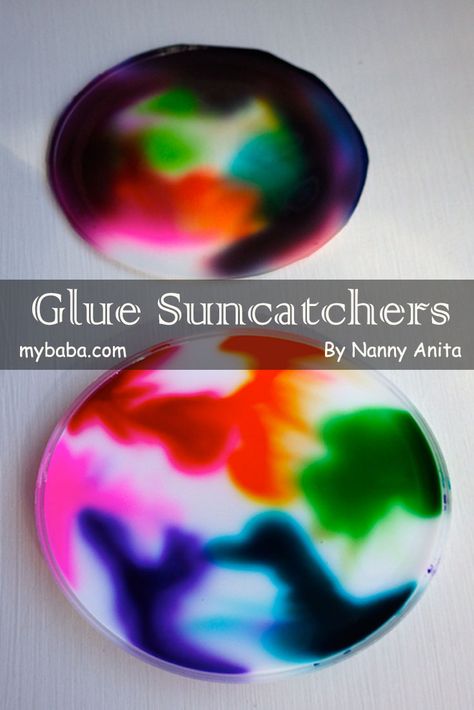 Diy Glue Suncatchers, Liquid Glue Crafts, Glue Sun Catcher Craft, Clear Glue Suncatchers, Pva Glue Crafts, Easy Art Ideas For Kids, Glue Suncatcher, Steam Kids, Sun Crafts