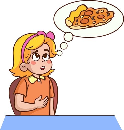 Hungry Illustration, Hungry Cartoon, Pizza Vector Illustration, Pizza Vector, Cartoon Face, Hungry Girl, Eat Pizza, Cartoon Faces, Pizza Bread