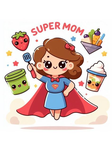 Celebrate your superhero mom with 🦸‍♀️ 30 Super Mom-inspired Mothers Day Drawings Ideas. These loving tributes are perfect for kids who want to express their adoration through creative art that honors her strength and love. Happy Mama Day, Mothers Day Drawing For Kids, Mother Cartoon Drawing, Mom Birthday Drawing, Mothers Day Drawings Ideas Art Projects, Cute Drawings For Mom, Adorable Drawings Kawaii, Super Mom Illustration, Cute Mothers Day Drawings