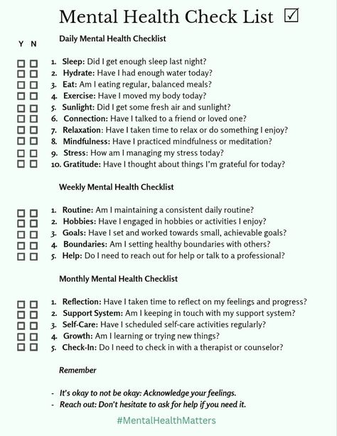 Benefits of a Mental Health Checklist Weekly Planner Checklist, Weekly Reset Routine Checklist, Daily Mental Check In, Things To Schedule Every Month, Daily Routine For Mental Health, Daily Routine Schedule Mental Health, Weekly Check In, Daily Check In, Weekly Routine Schedule