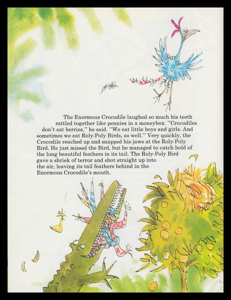 QUENTIN BLAKE: The Enormous Crocodile by Roald Dahl Roahl Dahl, Ronald Dahl, The Enormous Crocodile, Quentin Blake Illustrations, Dodo Bird, Quentin Blake, Roald Dahl, Children's Book Illustration, Book Illustration