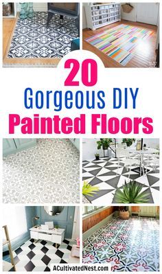 Floors On A Budget, Flooring On A Budget, Painted Floor Ideas, Painting Linoleum Floors, Paint Linoleum, Painted Hardwood Floors, Diy Painted Floors, Plywood Floors, Painted Vinyl Floors