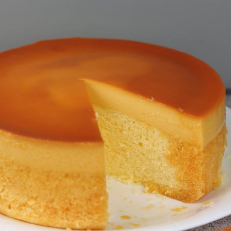 Filipino Custard Cake Recipe, Chiffon Custard Cake, Caramel Custard Cake Recipe, Cake Flan Recipe, Flan Cake Recipe Easy, Leche Flan Aesthetic, Leche Flan Recipe Philippines, Filipino Thanksgiving, Vanilla Flan Recipe