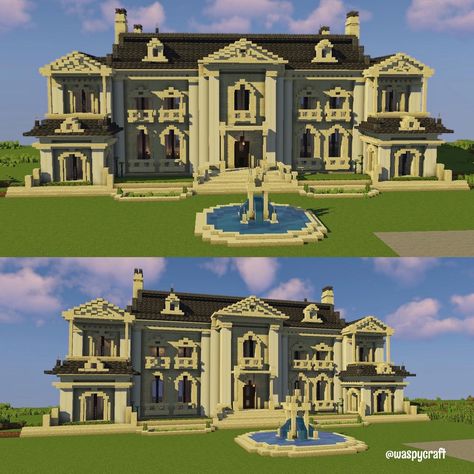 #minecraft #minecraftbuildingideas #minecraftbuilding Minecraft Mansion Build, Minecraft Classic House, Royal Minecraft House, Palace Minecraft Ideas, Old Money House Minecraft, Minecraft Midevil Mansion, Mansion House Minecraft, Minecraft Estate, Big Minecraft Houses Mansions Tutorials