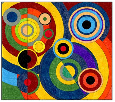 Delaunay Art, Arte Madi, Robert Delaunay, Collaborative Art Projects, Art Projects For Kids, Murals For Kids, Geometric Design Art, Geometric Painting, Collaborative Art