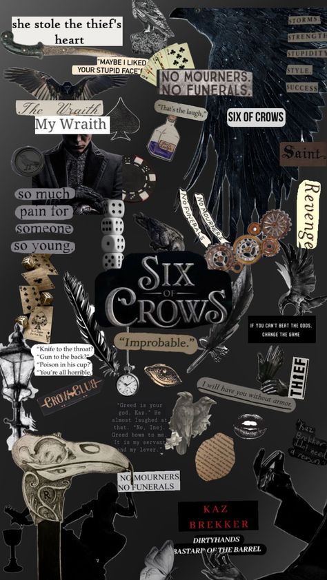 #dark #booksaesthetic #kazbrekker #wraith #￼sixofcrows #crookedkingdom Six Crows, Shadow Bone, Crow Books, Book Hangover, Crooked Kingdom, Teen Romance Books, Background Drawing, Book Annotation, Art Gallery Wallpaper