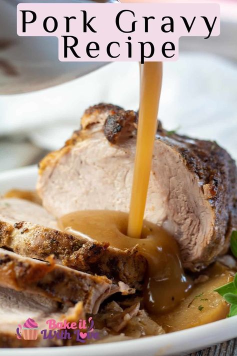 Homemade Pork Gravy, Pork Gravy Recipe, Pork Roast With Gravy, Best Gravy Recipe, Roast Gravy, Easy Gravy Recipe, Pork Gravy, Pork Steaks, Butcher's Cut