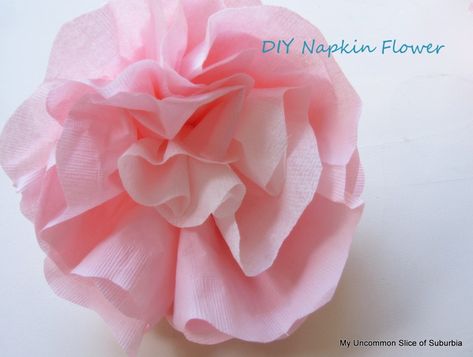 color for Valentines Day.  Buy some colorful napkins in different sizes, I found mine at the dollar store. Scallop the edges with some sciss... Paper Napkin Flowers, Napkin Flowers, Paper Flower Art, Diy Napkins, Easy Paper Flowers, Flowers Tutorial, How To Make Paper Flowers, Tissue Paper Flowers, Paper Flower Wall