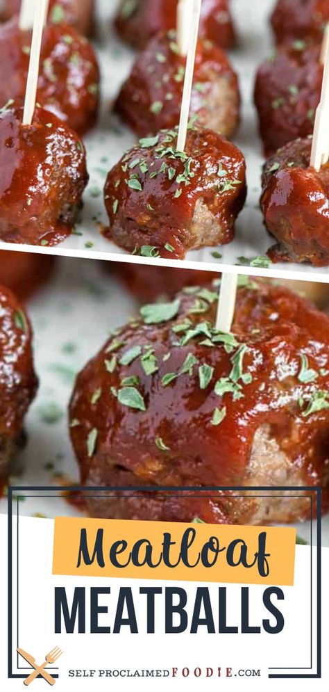 Best Meatloaf Recipe! Worry no more with your dinner and appetizer. Here's Meatloaf Meatballs to die for, bite-sized appetizers that have all the flavor you love in a classic meatloaf recipe smothered in a tasty sauce! Save this easy meatloaf recipe for later! Bite Sized Appetizers, Meatloaf Meatballs, Easy Meatloaf Recipe, Best Meatloaf Recipe, Classic Meatloaf Recipe, Good Meatloaf Recipe, Classic Meatloaf, Bite Size Appetizers, Best Meatloaf