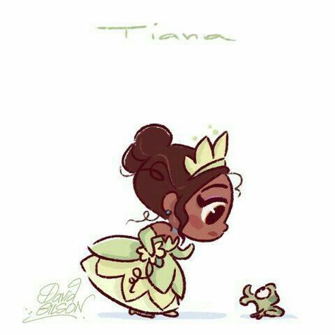 Tiana Kawaii Disney Kızları, David Gilson, Chibi Disney, Tiana And Naveen, Disney Doodles, Disney Cuties, Kawaii Disney, Cute Disney Drawings, Karakter Disney