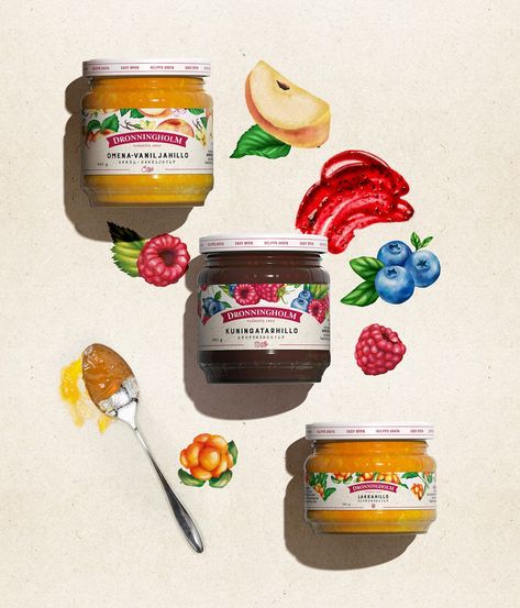 Jam Packaging Design Creative, Jam Packaging Design, Jam Branding, Snack Package, Jam Packaging, Website Background, Canned Fruits, Labels Design, Jar Packaging