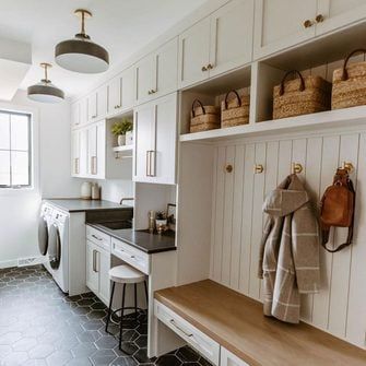 Combine Your Mudroom and Laundry Room | Family Handyman Laundry Mudroom Combo, Mudroom Designs, Mud Room Laundry Room Combo, Modern Farmhouse Mudroom, Mudroom Laundry Room Ideas, Mudroom Addition, Built In Cubbies, Garage Laundry Rooms, Mudroom Cubbies