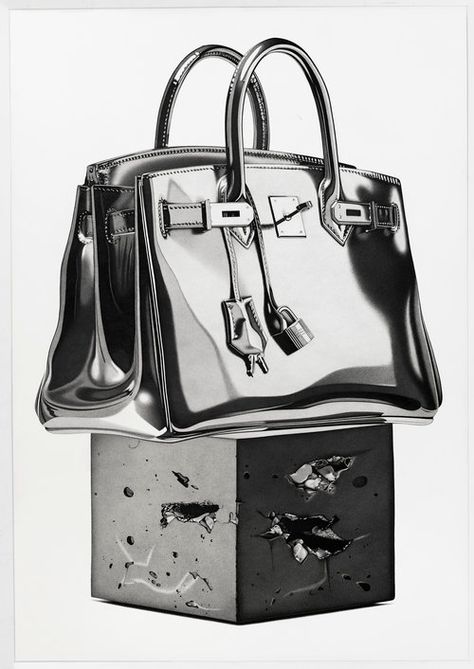 Cj Hendry, Metal Drawing, Hyper Realistic Paintings, Upcycle Clothes Diy, Black And White Art Drawing, Still Life Drawing, Realistic Paintings, Realistic Art, Coach Swagger Bag