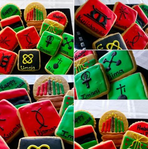 Kwanzaa Cookies Kwanzaa Cookies, Kwanzaa Food Traditional, Kwanzaa Day 2 Kujichagulia, Kwanzaa Party, Kwanzaa Activities, Kwanzaa Gifts, Kwanzaa, Christmas Inspiration, Sugar Cookie