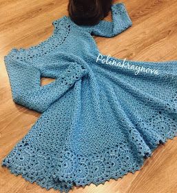 Long Sleeve Crochet Dress, Crochet Dress Pattern Free, Crochet Skirts, Crochet Baby Clothes, Crochet Clothes Patterns, Crochet Dress Pattern, Crochet Skirt, Boho Crochet, Crochet For Kids