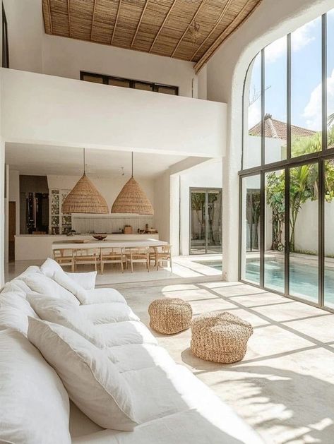 Bali Villa Interior, Mediterranean Architecture Modern, Bali Inspired Home, Beach Villa Interior, Luxury Resort Interior, Italian Villa Interior, Canggu Villa, Bali Jungle, Bali Luxury Villas