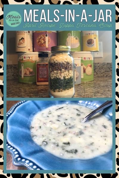 Zuppa Toscana Soup Copycat Recipe (Meal-in-a-Jar) - Your Thrive Life Olive Garden Zuppa Toscana Soup, Thrive Life Recipes, Olive Garden Zuppa, Dehydrated Meals, Olive Garden Zuppa Toscana, Thrive Recipes, Zuppa Toscana Soup, Toscana Soup, Jar Meals