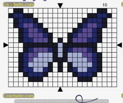 Bewitching Threads: DIY Crochet Tops for Halloween Outfits Butterflies Pixel Art, Pixel Drawing Butterfly, Pixel Butterfly Pattern, Pixel Art Pattern Butterfly, Small Butterfly Pixel Art, Pixel Art Crochet Bag, Butterfly Tapestry Crochet Pattern, Butterfly Pixel Grid, Butterfly Grid Pattern