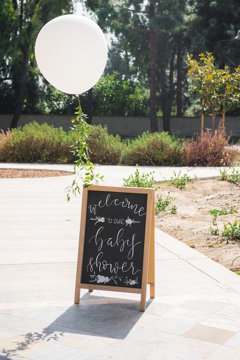 Chalkboard welcome sign with jumbo balloon from a Fall Boho Chic Baby Shower on Kara's Party Ideas | KarasPartyIdeas.com (15) #babyshower #babyshowerideas #babyshowertheme Baby Shower Chalkboard, Idee Babyshower, Jumbo Balloons, Outdoor Baby Shower, Chic Baby Shower, Trendy Baby Shower Ideas, Baby Shower Decorations For Boys, Outdoor Baby, Baby Shower Inspiration