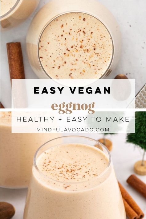 Vegan Eggnog Recipe, Dairy Free Egg Nog, Eggnog Recipes, Vegan Eggnog, Creamy Eggnog, Vegan Christmas Recipes, Vegetarian Desserts, Vegan Drinks, Eggnog Recipe