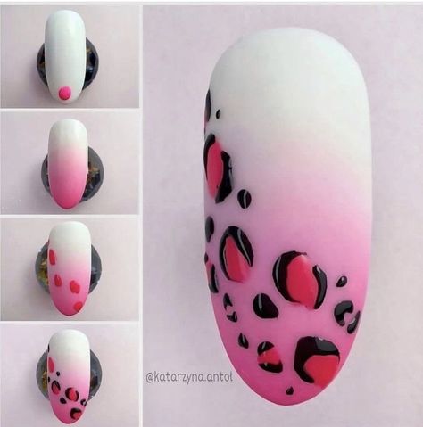 Beginner Nail Designs Step By Step, Diy Nail Designs Step By Step, Step By Step Nail Art, Leopard Print Nail Art, Leopard Print Nail, Nail Art Wheel, Leopard Nail Designs, Cheetah Nail Designs, Tape Nail Art