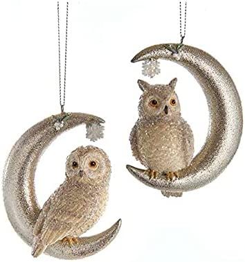 Owl Moon, Winter Ornaments, Owl Ornament, Christmas Owls, Kurt Adler, Holiday Set, Owl Design, Animal Ornament, Cute Owl