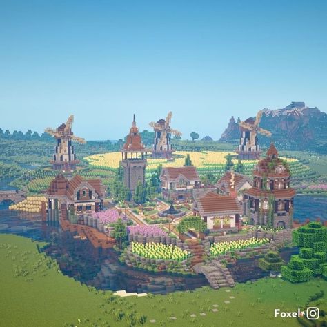 Minecraft Castle Village, Animal House Minecraft, Windmill Interior, Minecraft Create Mod, Minecraft Kingdom, Minecraft Create, Minecraft Village, Bangunan Minecraft, Minecraft House Plans