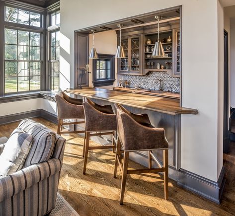 Sunroom Bar Ideas, Sunroom Bar, Period Architecture, Antique Brick, Staircase Handrail, Quaint Cottage, Cottage Inspiration, Transom Windows, Corner Fireplace