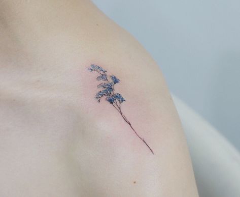 Statice flower #tattoo#tattooing#tattoowork#tattooart#flower#statice#staticetattoo… Small Side Tattoos, Statice Flower, Lower Stomach Tattoos, Sea Lavender, Small Girly Tattoos, Sweet Tattoos, Small Girl Tattoos, Small Tattoos Simple, Stomach Tattoos