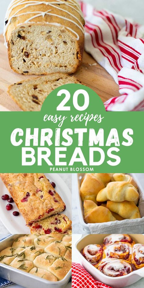 20 Easy Christmas Breads No Knead Christmas Bread, Festive Bread Recipes, Easy Christmas Breads For Gifts, Christmas Yeast Bread Recipes, Easy Holiday Bread Recipes, Holiday Quick Bread Recipes, Easy Christmas Bread, Easy Christmas Bread Recipes, Christmas Breakfast Bread