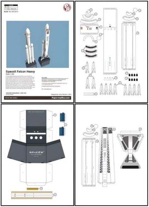 PAPERMAU: SpaceX Falcon Heavy Paper Model In 1/300 Scale - by Paper Replika Rocket Paper, Rocket Papercraft, Optimus Prime Papercraft Template, Junk Model Rocket, Falcon Heavy Rocket, Paper Rockets, Space Shuttle Blueprint, Mars And Earth, Spacex Falcon Heavy