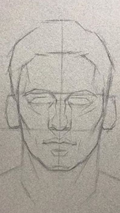 Drawing Face Reference Sketch, Loomis Method Head Front View, Face Proportions Drawing Sketches, Cop Drawing, Models Without Makeup, Photos Of Models, Face Proportions, 얼굴 드로잉, Drawing Heads