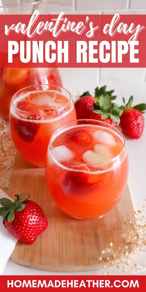 Valentine Party Drinks, Pitcher Recipes Non Alcoholic, Valentine Drinks Alcoholic Easy, Valentine's Drinks Alcoholic, Valentine's Drinks, Valentines Day Non Alcoholic Drinks, Valentines Drinks Alcoholic Punch, Valentine Drink Ideas, Valentines Themed Drinks